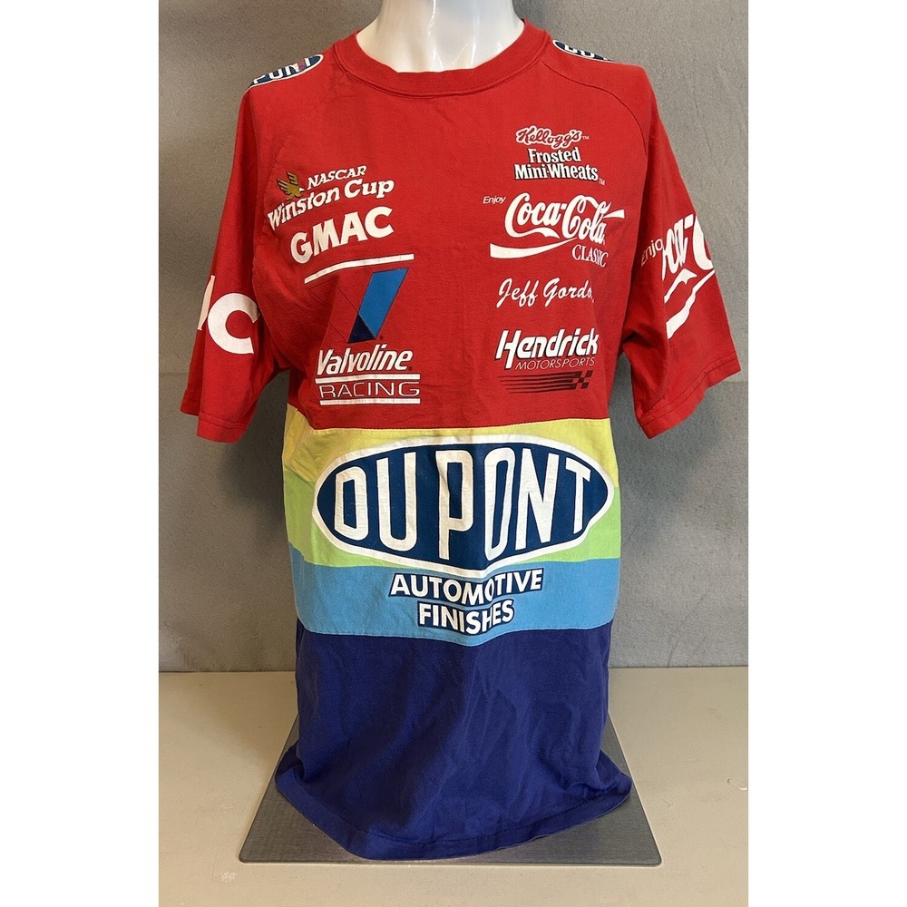 VTG 90s Jeff Gordon T-Shirt Dupont Motorsport Traditions XL USA NASCAR Rainbow